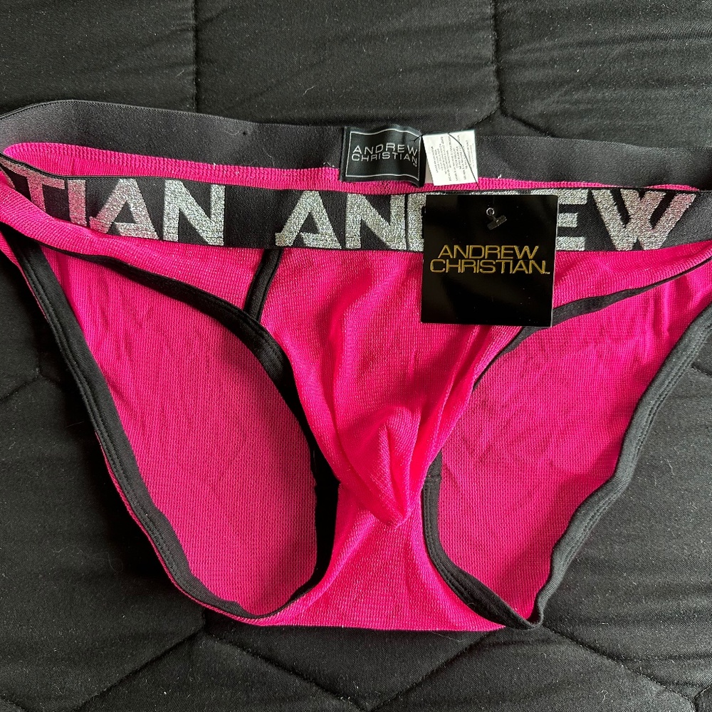 Brand new Andrew Christian Fetish Mesh Sparkle Boxer Brief